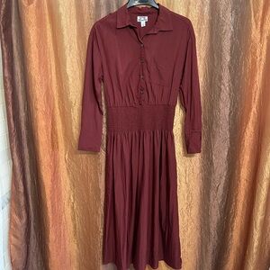 Future Collective burgundy shirtdress